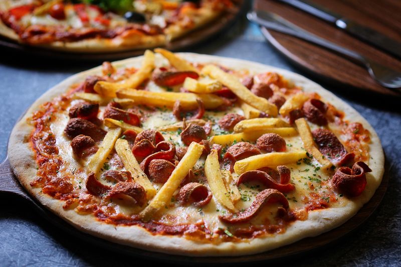 Loaded fries with cheese and toppings